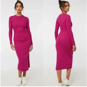 Ardene Pink Fuchsia Long Sleeve Dress XL